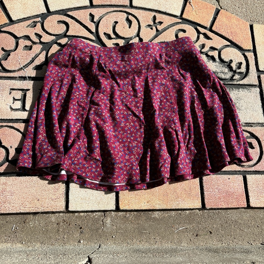 Forever 21 Maroon Floral Skirt